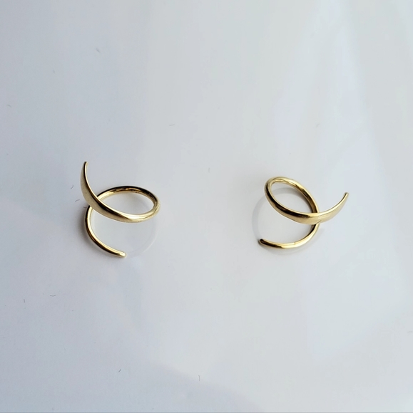 Authentic 18k Solid Yellow Gold Spiral Earrings - Picture 6 of 7